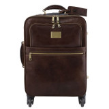 Італійський шкіряний чемодан на коліщатках Tuscany Leather TL141911 Dark Brown