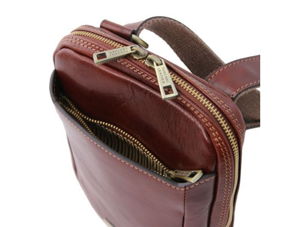 Коричнева чоловіча сумка месенджер Tuscany Leather TL141914 Brown - Фотографія № 6