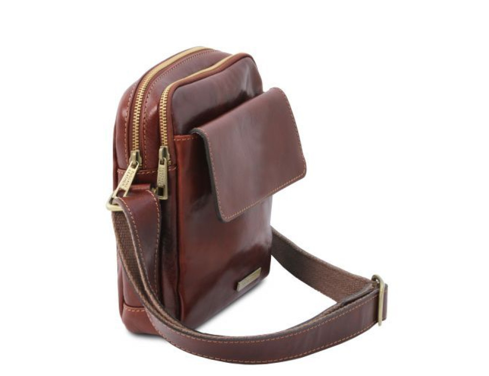 Маленька чоловіча сумка месенджер Tuscany Leather TL141915 Brown - Фотографія № 3