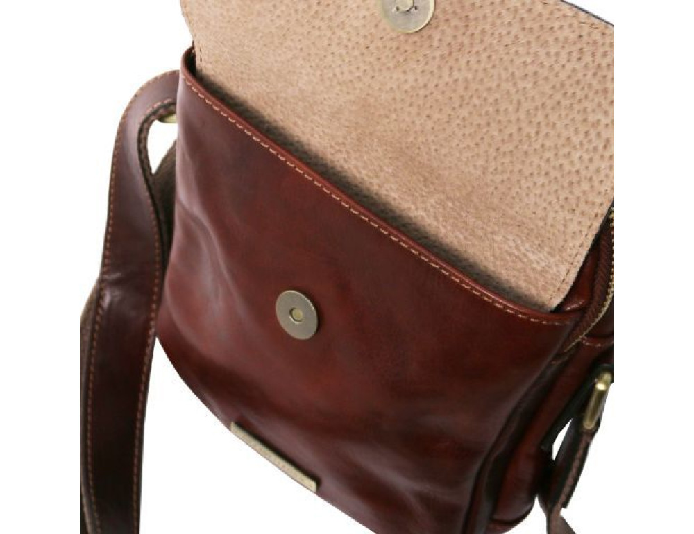 Маленька чоловіча сумка месенджер Tuscany Leather TL141915 Brown - Фотографія № 5