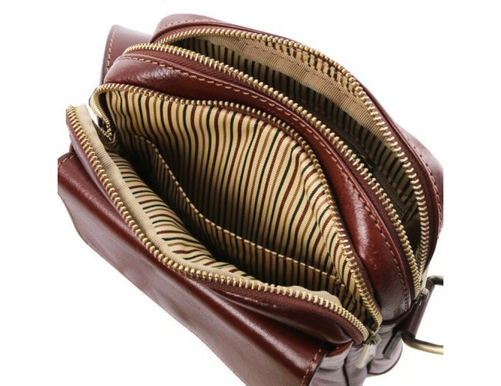 Маленька чоловіча сумка месенджер Tuscany Leather TL141915 Brown - Фотографія № 6