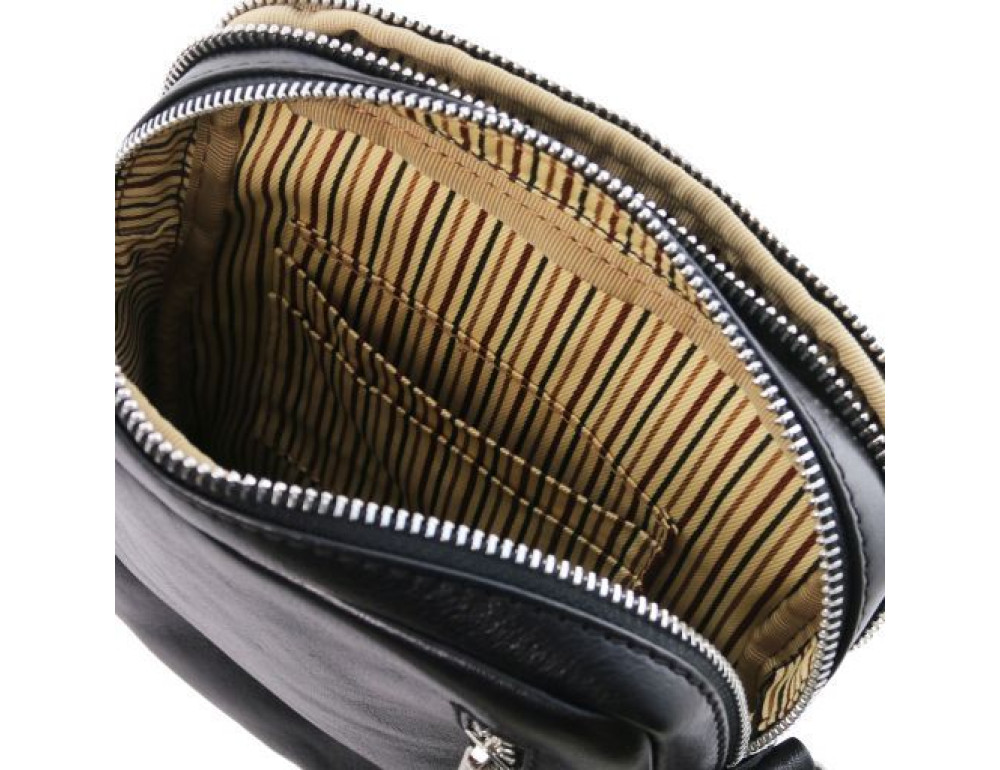 Чорна маленька чоловіча сумочка Tuscany Leather TL141915 Black - Фотографія № 4