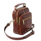 Коричневая маленькая мужская сумочка через плечо Tuscany Leather TL141916 Brown - Фото № 103
