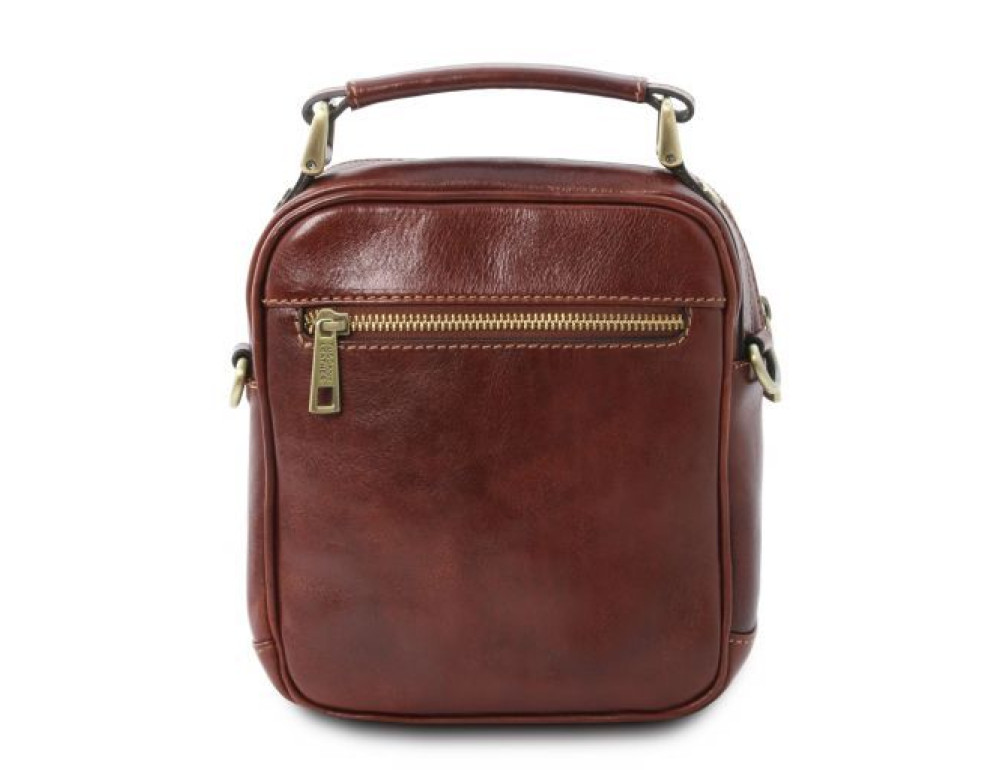 Коричневая маленькая мужская сумочка через плечо Tuscany Leather TL141916 Brown - Фото № 5