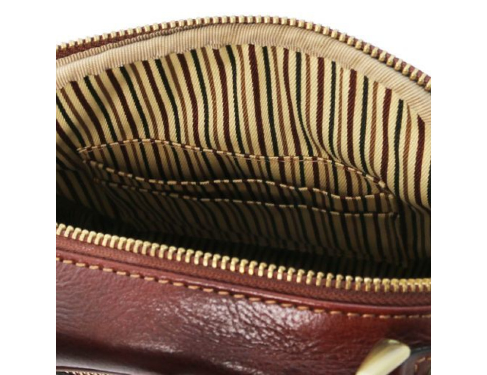 Коричневая маленькая мужская сумочка через плечо Tuscany Leather TL141916 Brown - Фото № 7