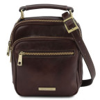 Темно-коричнева чоловіча барсетка з натуральної шкіри Tuscany Leather TL141916 DARK BROWN - Фотографія № 100