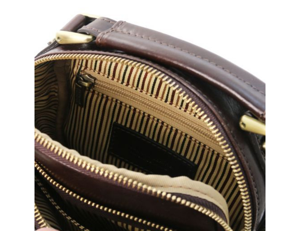 Темно-коричнева чоловіча барсетка з натуральної шкіри Tuscany Leather TL141916 DARK BROWN - Фотографія № 2