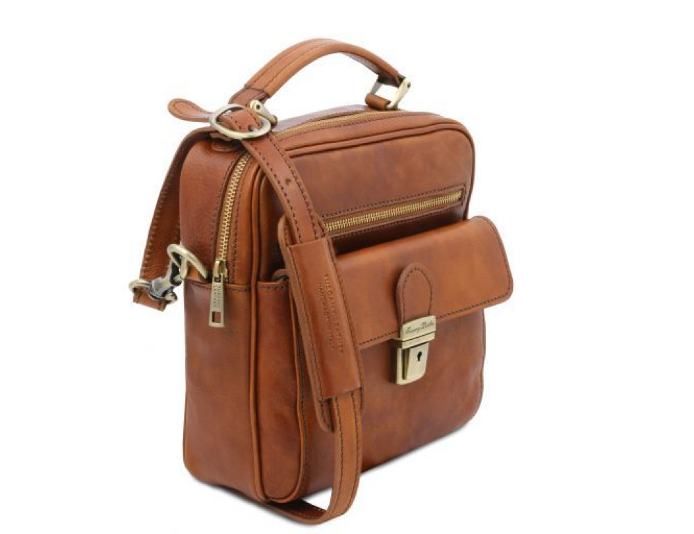 Світло-коричнева шкіряна сумка барсетка Tuscany Leather tl141978 MED - Фотографія № 3