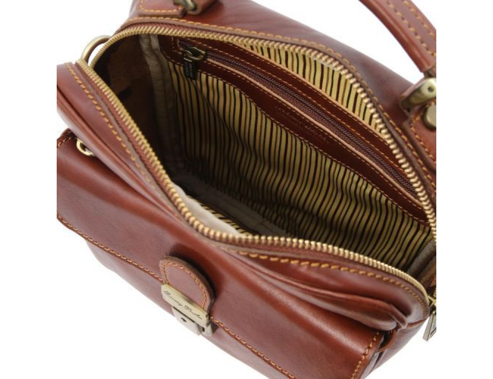 Світло-коричнева шкіряна сумка барсетка Tuscany Leather tl141978 MED - Фотографія № 6