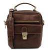 Темно-коричнева чоловіча барсетка з ручкою Tuscany Leather TL141978 dark coffee