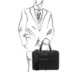 Чорна чоловіча сумка під ноутбук TREVISO Tuscany Leather TL141986 Black - Фотографія № 101