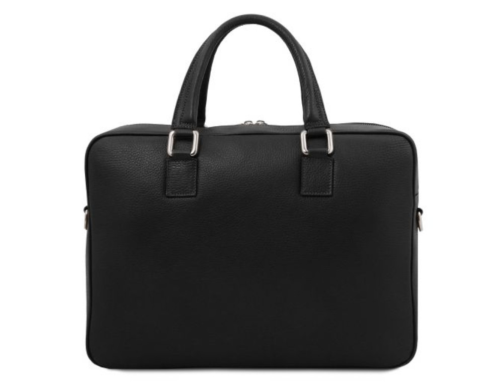 Чорна чоловіча сумка під ноутбук TREVISO Tuscany Leather TL141986 Black - Фотографія № 4