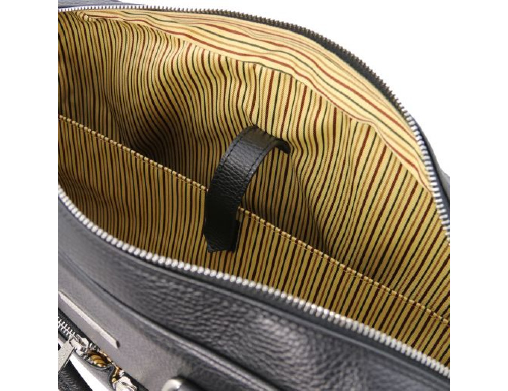 Чорна чоловіча сумка під ноутбук TREVISO Tuscany Leather TL141986 Black - Фотографія № 6
