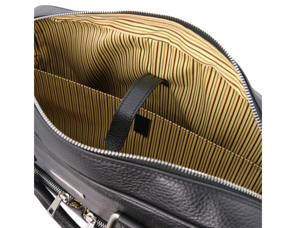 Чорна чоловіча сумка під ноутбук TREVISO Tuscany Leather TL141986 Black - Фотографія № 7