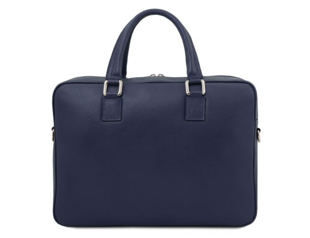 Темно-синя шкіряна чоловіча сумка TREVISO Tuscany Leather TL141986 DARK Blue - Фотографія № 4