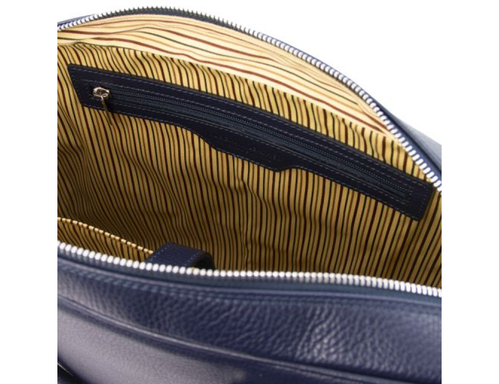 Темно-синя шкіряна чоловіча сумка TREVISO Tuscany Leather TL141986 DARK Blue - Фотографія № 8