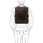 Чоловік шкіряний італійський рюкзак BANGKOK Tuscany Leathe TL141987 Dark Brown - Фотографія № 101