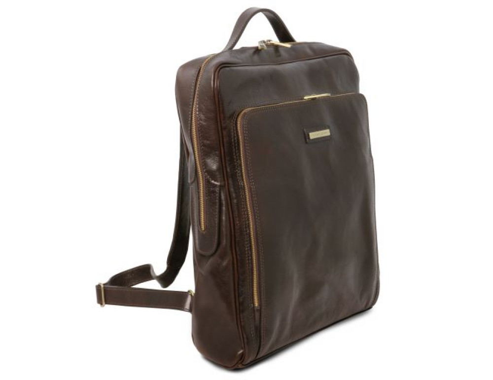 Чоловік шкіряний італійський рюкзак BANGKOK Tuscany Leathe TL141987 Dark Brown - Фотографія № 3