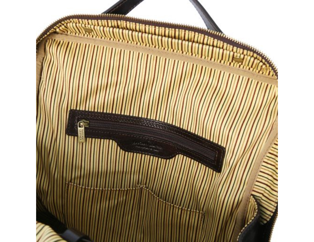 Чоловік шкіряний італійський рюкзак BANGKOK Tuscany Leathe TL141987 Dark Brown - Фотографія № 8