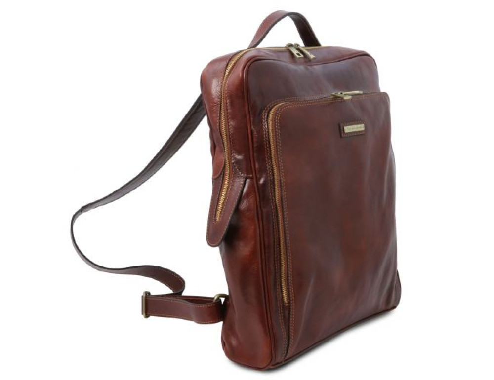 Стильный мужской рюкзак из кожи BANGKOK Tuscany Leathe TL141987 Brown - Фото № 3