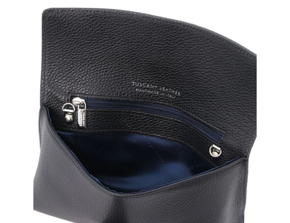 Чорна шкіряна сумочка клатч Tuscany Leather TL141990 Black - Фотографія № 6