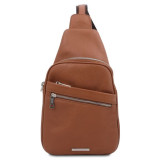 Коричневий шкіряний рюкзак на одне плече Tuscany Leather TL142022 Brown