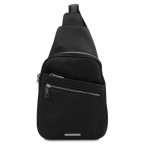 Чорна шкіряна сумка слінг Tuscany Leather TL142022 black - Фотографія № 100