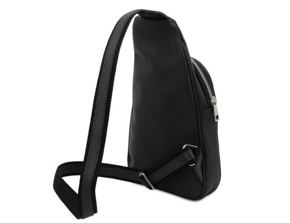 Чорна шкіряна сумка слінг Tuscany Leather TL142022 black - Фотографія № 3