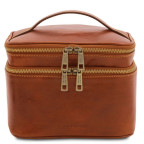 Світло-коричневий шкіряний Нессер - косметичка Tuscany Leather TL142045 Med - Фотографія № 100