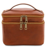 Світло-коричневий шкіряний Нессер - косметичка Tuscany Leather TL142045 Med