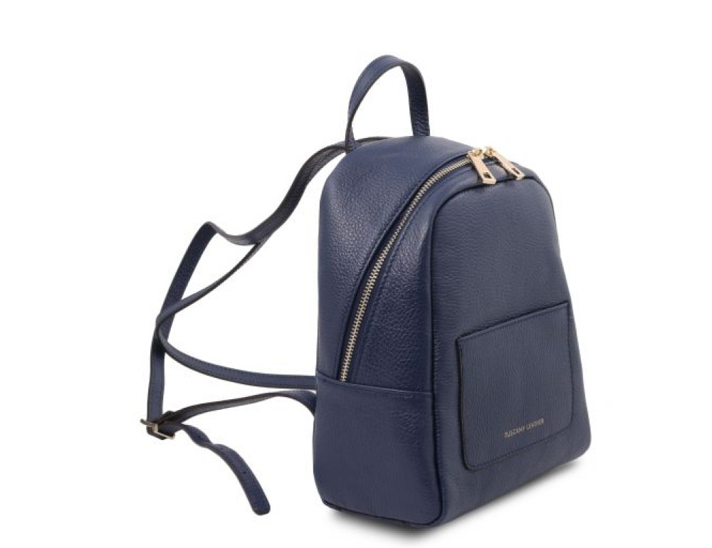 Темно-синій шкіряний рюкзак для жінки Tuscany Leather TL142052 Dark Blue - Фотографія № 3