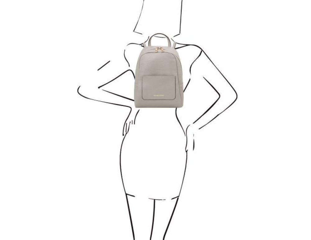 Сірий жіночий шкіряний рюкзак Tuscany Leather TL142052 Light Gray - Фотографія № 2