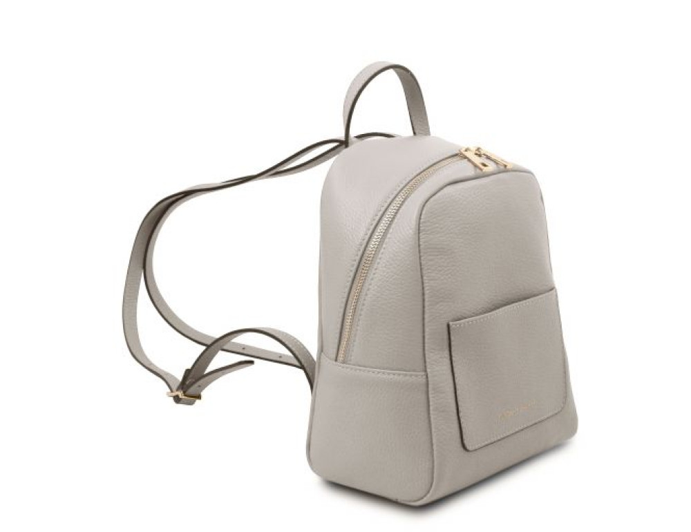 Сірий жіночий шкіряний рюкзак Tuscany Leather TL142052 Light Gray - Фотографія № 3