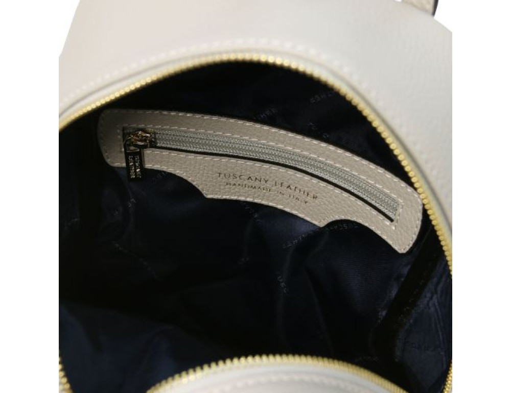 Сірий жіночий шкіряний рюкзак Tuscany Leather TL142052 Light Gray - Фотографія № 5
