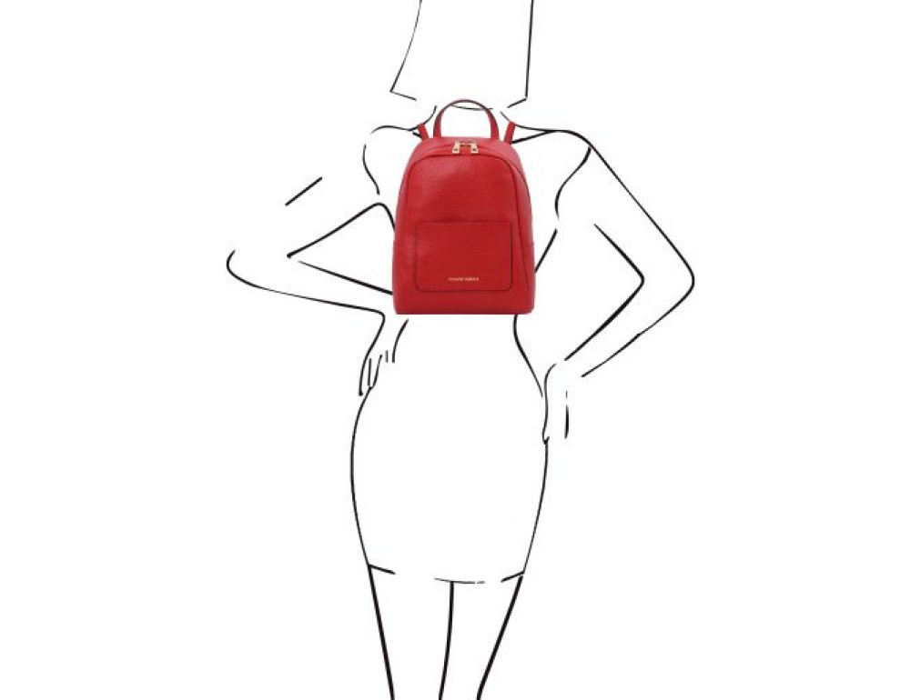 Червоний рюкзак з натуральної шкіри жіночий Tuscany Leather TL142052 Red - Фотографія № 2