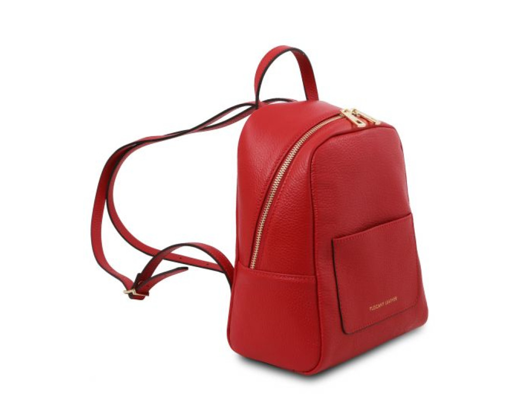 Червоний рюкзак з натуральної шкіри жіночий Tuscany Leather TL142052 Red - Фотографія № 3