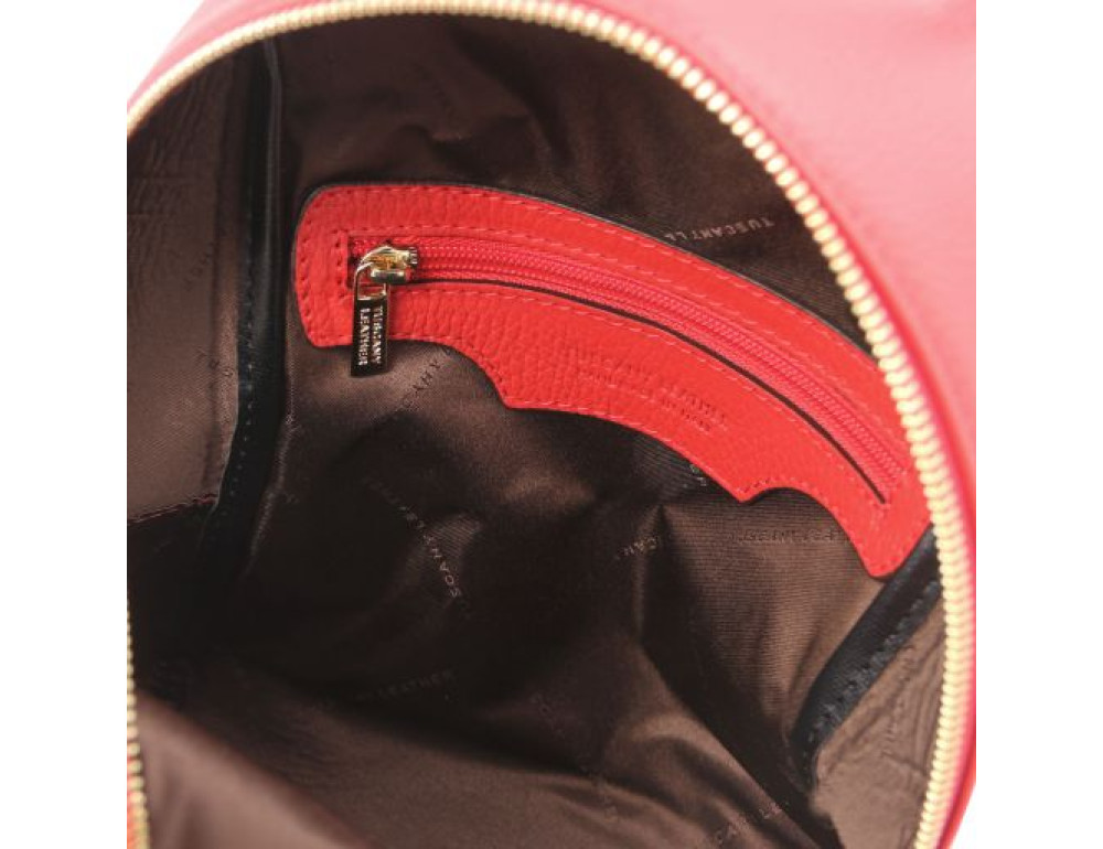 Червоний рюкзак з натуральної шкіри жіночий Tuscany Leather TL142052 Red - Фотографія № 5
