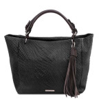 Чёрная женская кожаная сумка из Италии TL BAG TL142066 Black - Фото № 100