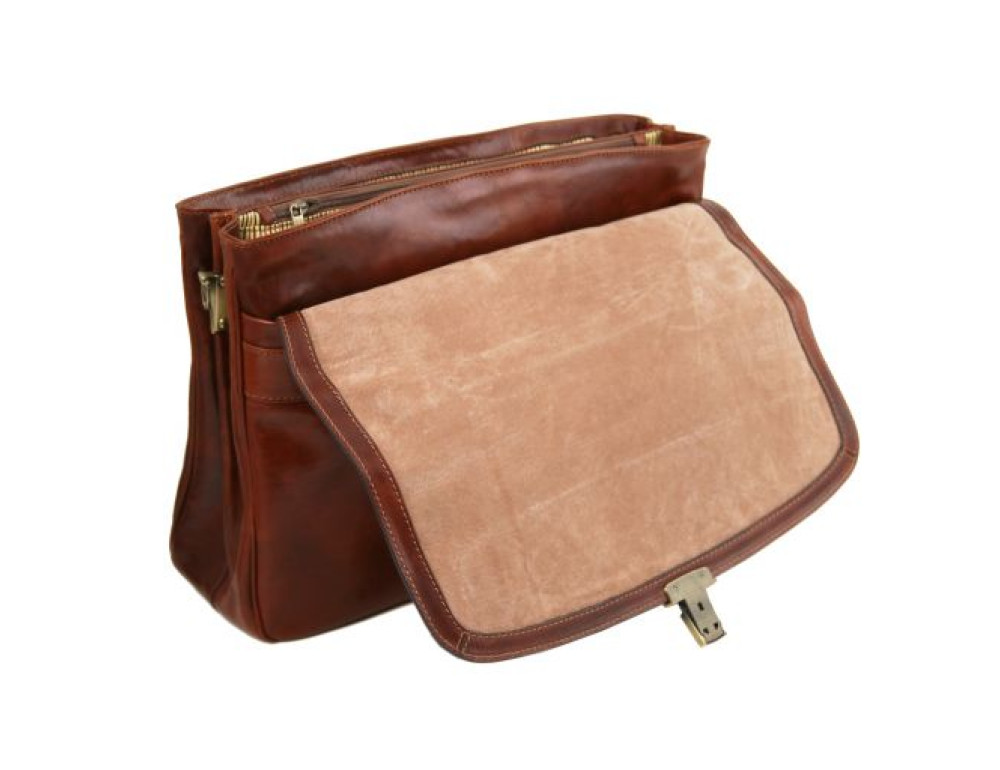 Чорний великий шкіряний портфель чоловічий Tuscany Leather TL142067 Black - Фотографія № 4
