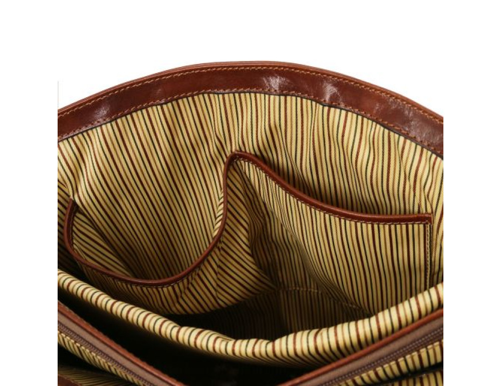 Чорний великий шкіряний портфель чоловічий Tuscany Leather TL142067 Black - Фотографія № 7