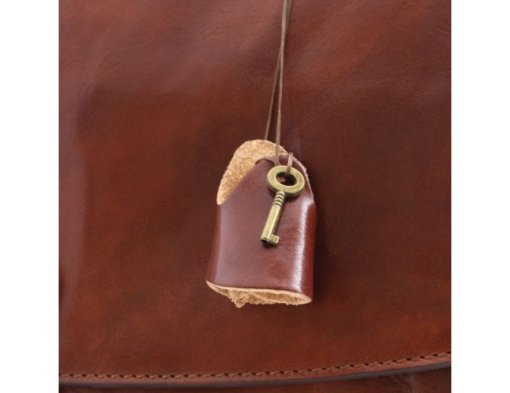 Чорний великий шкіряний портфель чоловічий Tuscany Leather TL142067 Black - Фотографія № 10