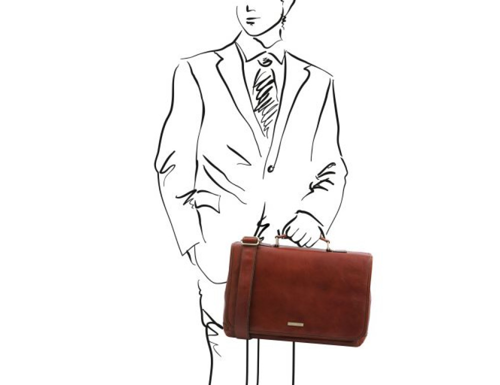 Чоловік шкіряний портфель MANTOVA Tuscany Leather TL142068 Brown - Фотографія № 2