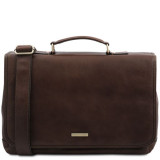 Мужская кожаная сумка-портфель MANTOVA Tuscany Leather TL142068 Dark Brown