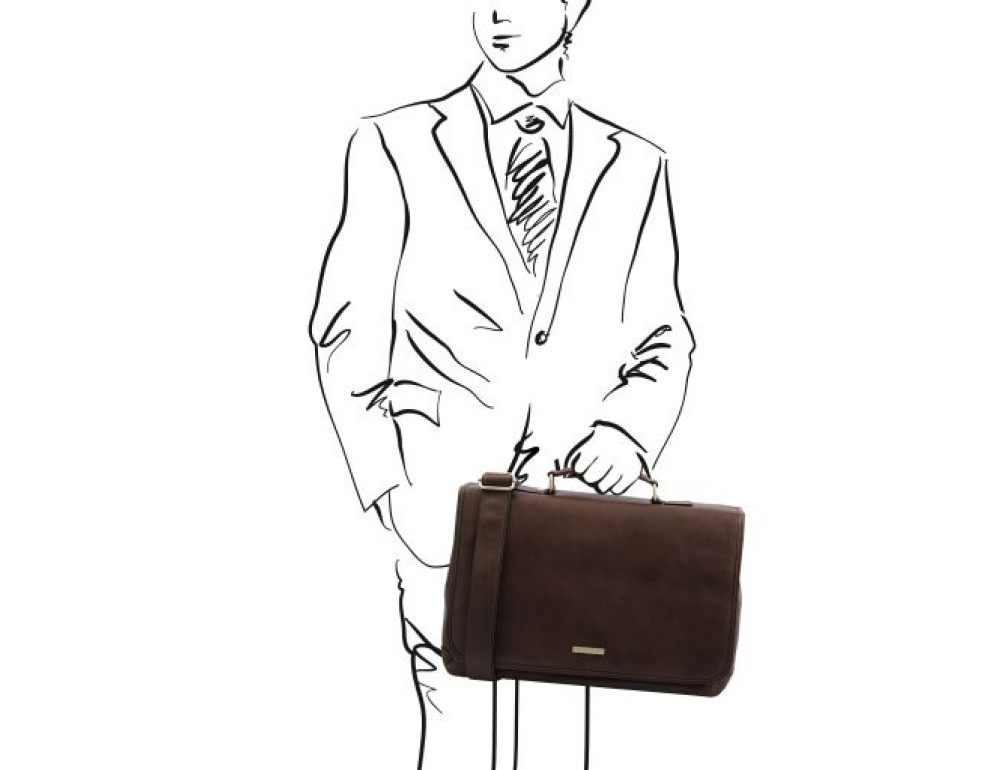 Чоловіча шкіряна сумка-портфель MANTOVA Tuscany Leather TL142068 Dark Brown - Фотографія № 2