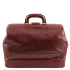 Коричневий шкіряний саквояж з відкидним дном Tuscany Leather TL142071 brown - Фотографія № 101
