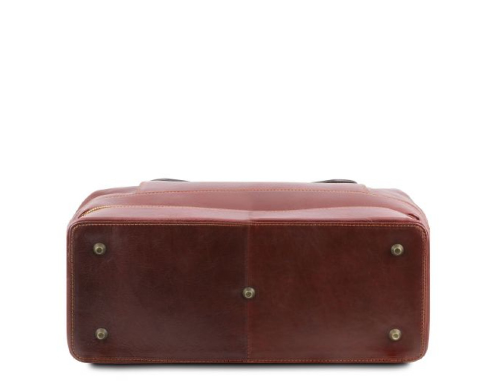 Коричневий шкіряний саквояж з відкидним дном Tuscany Leather TL142071 brown - Фотографія № 3