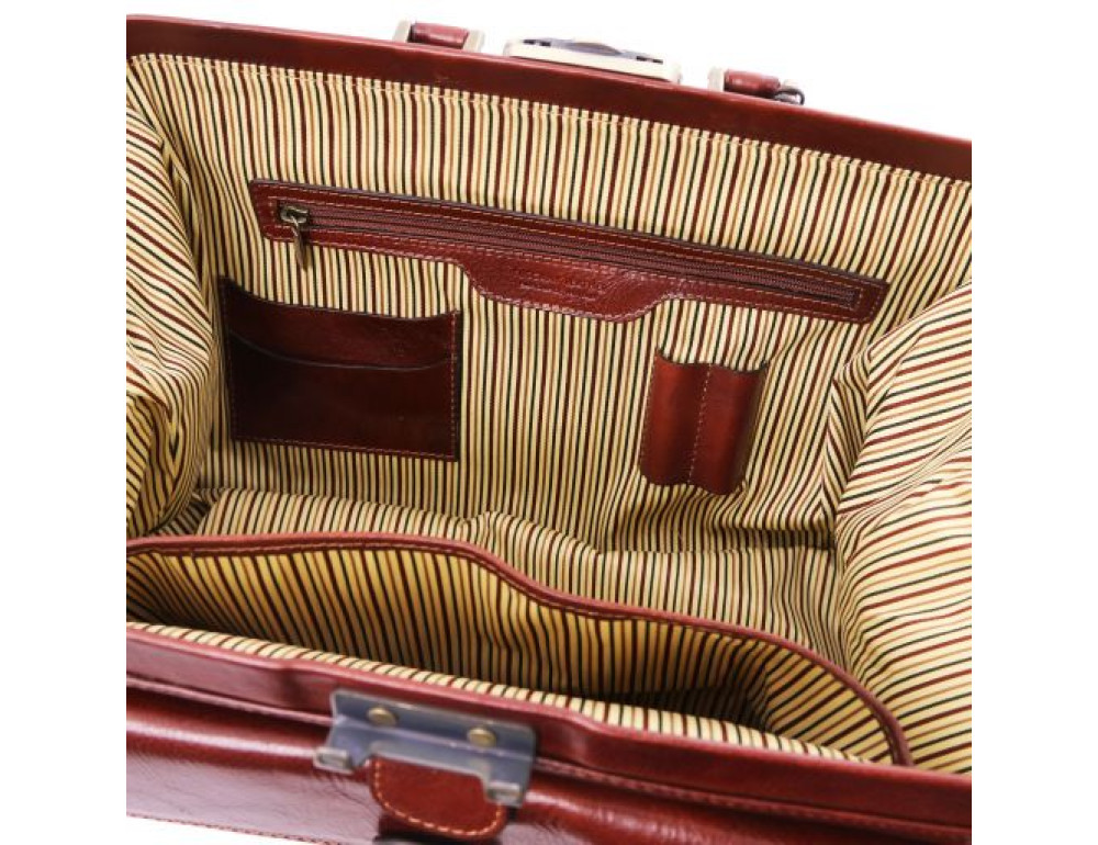 Чорний шкіряний саквояж з відкриваються дном Tuscany Leather TL142071 Black - Фотографія № 3