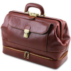 Коричневий шкіряний саквояж з відкидним дном Tuscany Leather TL142071 brown - Фотографія № 110