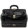 Чорний шкіряний саквояж з відкриваються дном Tuscany Leather TL142071 Black