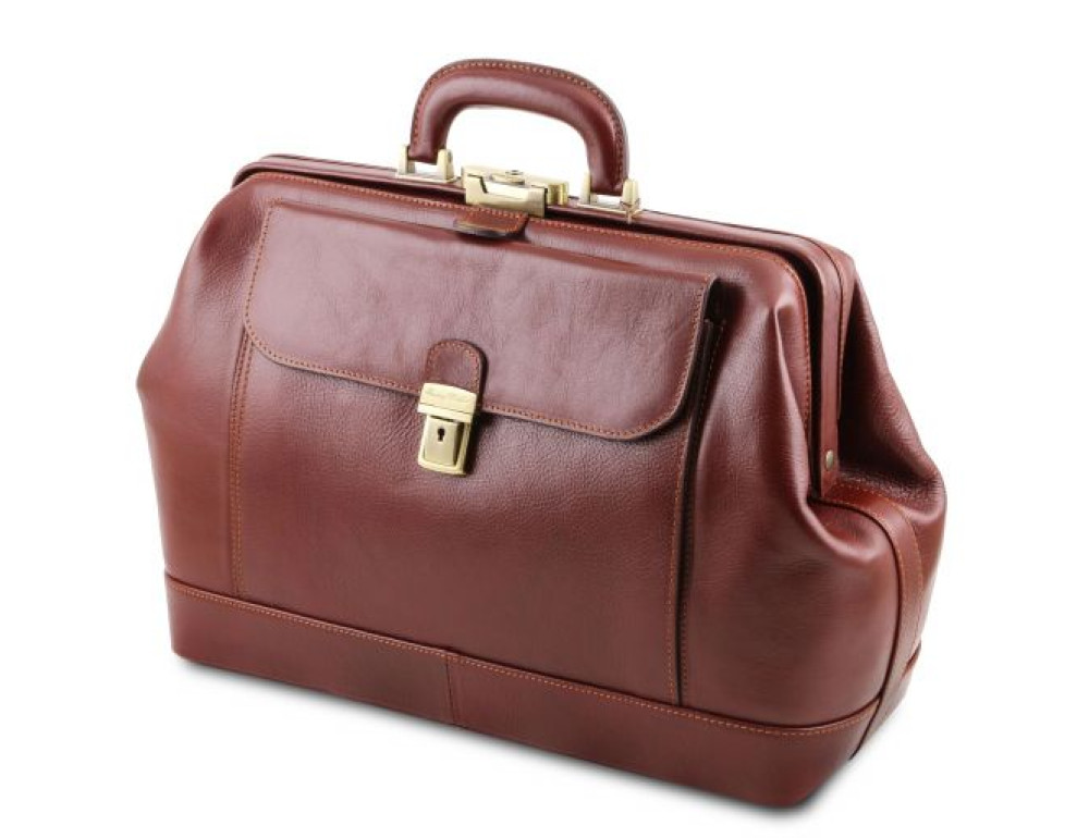 Чоловік шкіряний саквояж LEONARDO Tuscany Leathe TL142072 Dark Brown - Фотографія № 2